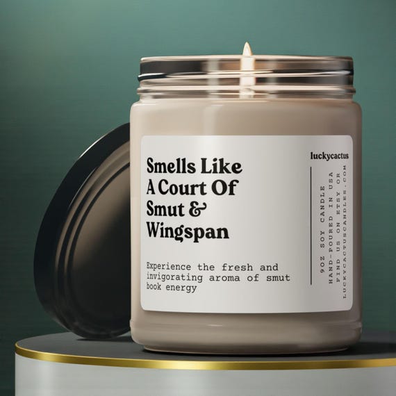 A Court of Smut and Wingspan Bookish Candle, Acotar Inspired Book Merch Fantasy Romance Rhysand Feyre Acomaf Book 9oz Soy Candle