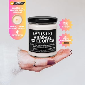 Smells Like A Badass Police Officer Candle, Police Officer Gifts, Police Gifts, Police Academy Gift, Law Enforcement Gift, Gift For Police