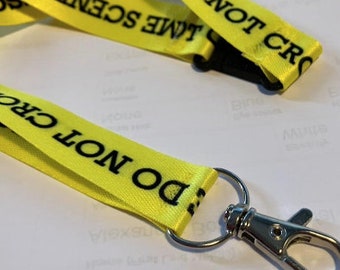 Crime scene tape lanyard