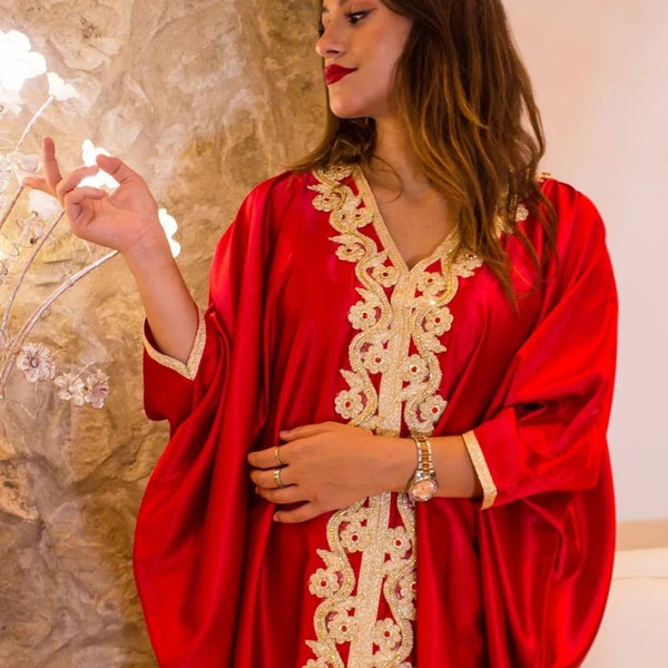 Robe Caftan Perler En Cristal Original Traditionnelle