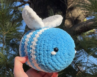 Blue Crochet Bee Plushie