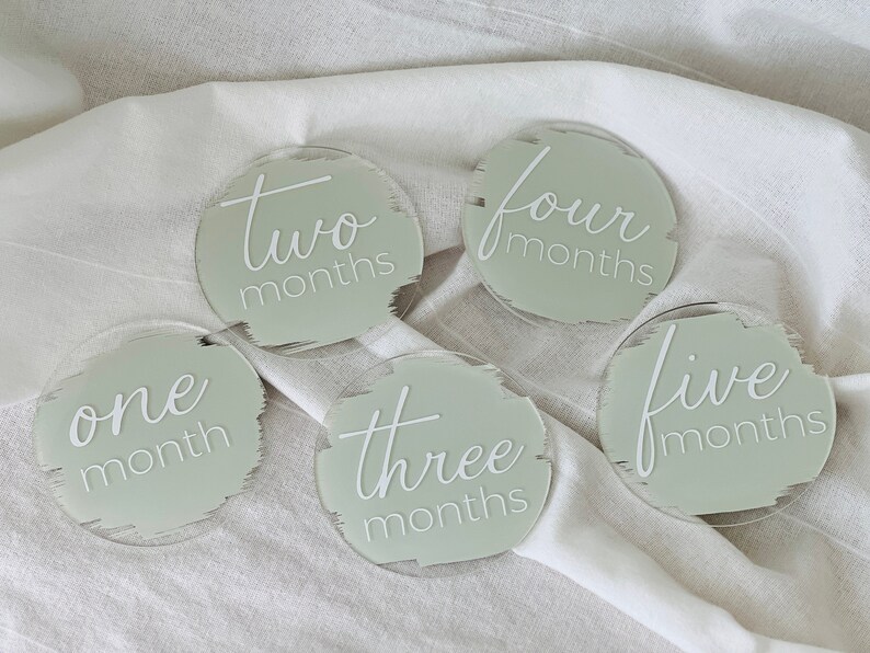 Acrylic Baby Monthly Milestones Baby Monthly Milestone Discs Etsy
