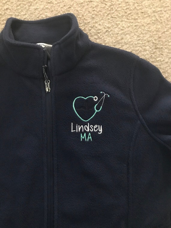 Personalized CNA Jacket. Custom CNA Jacket. Certified Nurse Assistant Jacket. Certified Nursing Assistant. Navy Fleece Jacket. 041