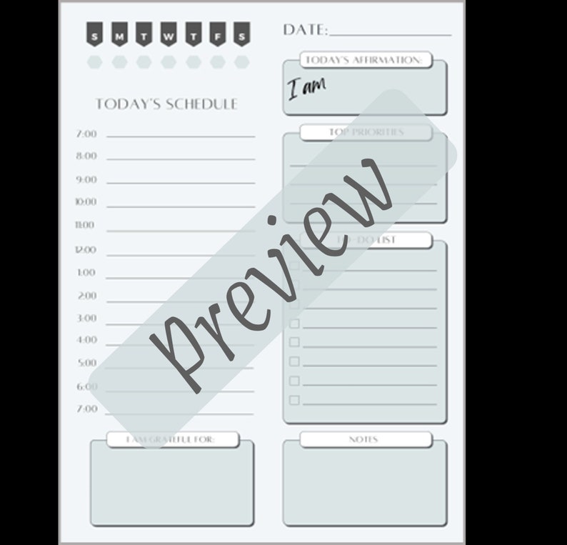 Ultimate Success Planner Day View Digital Form Any Day image 1