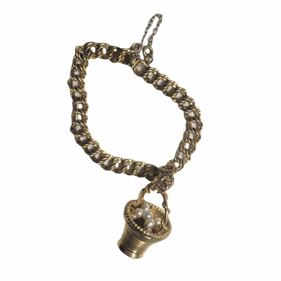 Vintage Forstner Gold filled Charm Bracelet with … - image 1