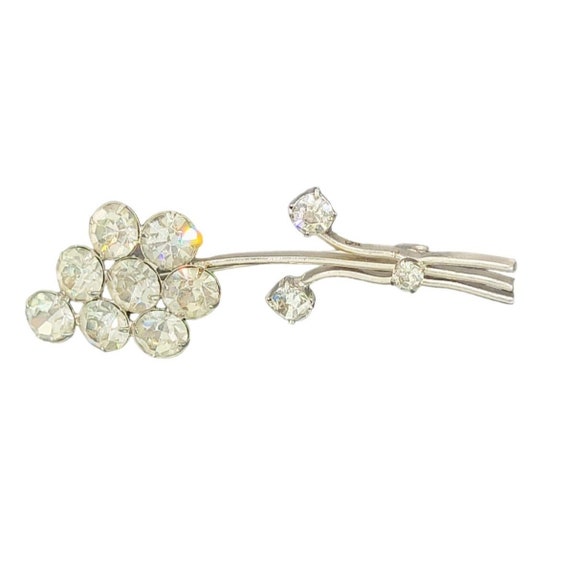 Vintage Glam A&B Rhinestone Crystal Floral Long s… - image 3
