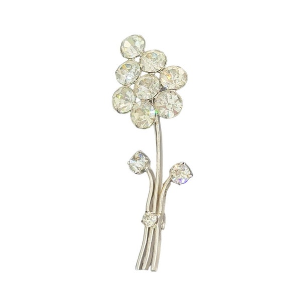 Vintage Glam A&B Rhinestone Crystal Floral Long s… - image 1