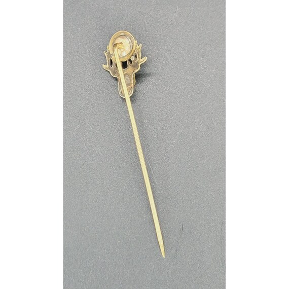 Art Nouveau Gold tone Elks Lodge Lapel Pin stick … - image 2