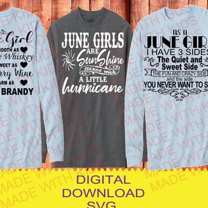 JUNE BIRTHDAY SVG tshirt design June Girl Design 3 files