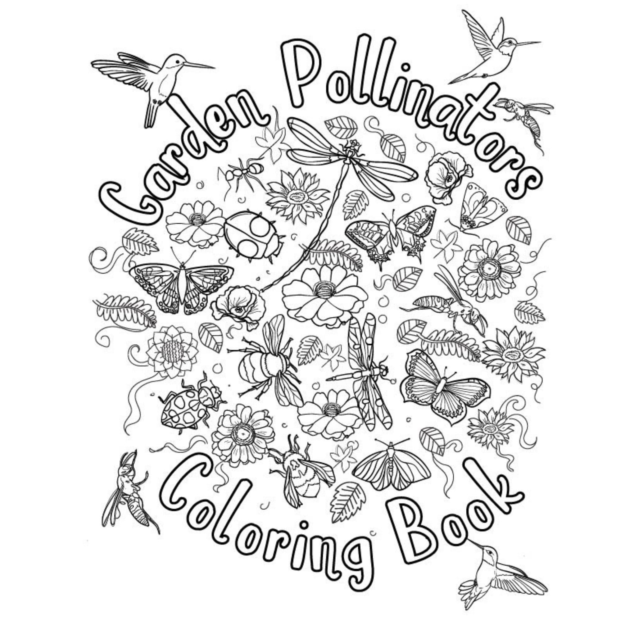 garden-pollinators-coloring-page-herb-plant-coloring-page-etsy