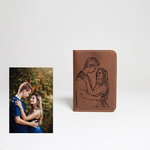 Billetera de cuero minimalista personalizada, billetera delgada de bolsillo frontal, regalo de aniversario para novio, billetera plegable delgada de cuero, billetera de novios