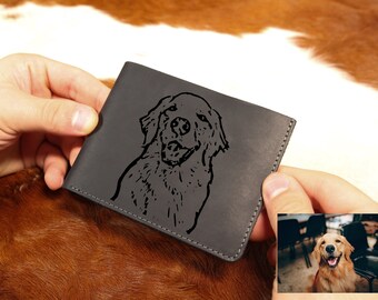 Billetera de cuero personalizada, billetera doble, billetera hecha a mano para hombres, regalo de cumpleaños para hombres, billetera Monogram, regalo del Día de San Valentín