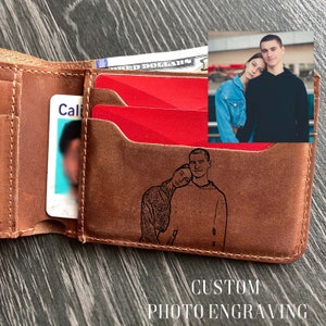 Cartera de cuero personalizada, cartera grabada, regalo de novios, cartera personalizada, cartera de cuero, cartera personalizada, regalo para papá, cartera para hombres