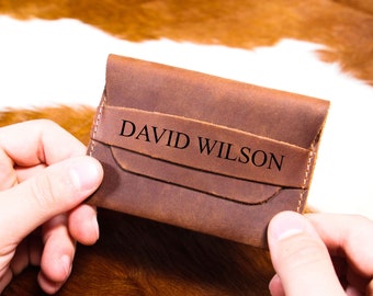 Leather Wallet, Credit Card Wallet, Custom Wallet, Personalized Wallet, Minimalist Wallet, Groomsmen Wallet, Gift for Him