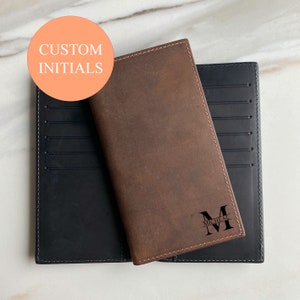 Billetera larga, billetera de cuero larga para hombres, billetera larga personalizada, billetera alta, regalo para él, regalo de aniversario para él, regalo del Día del Padre
