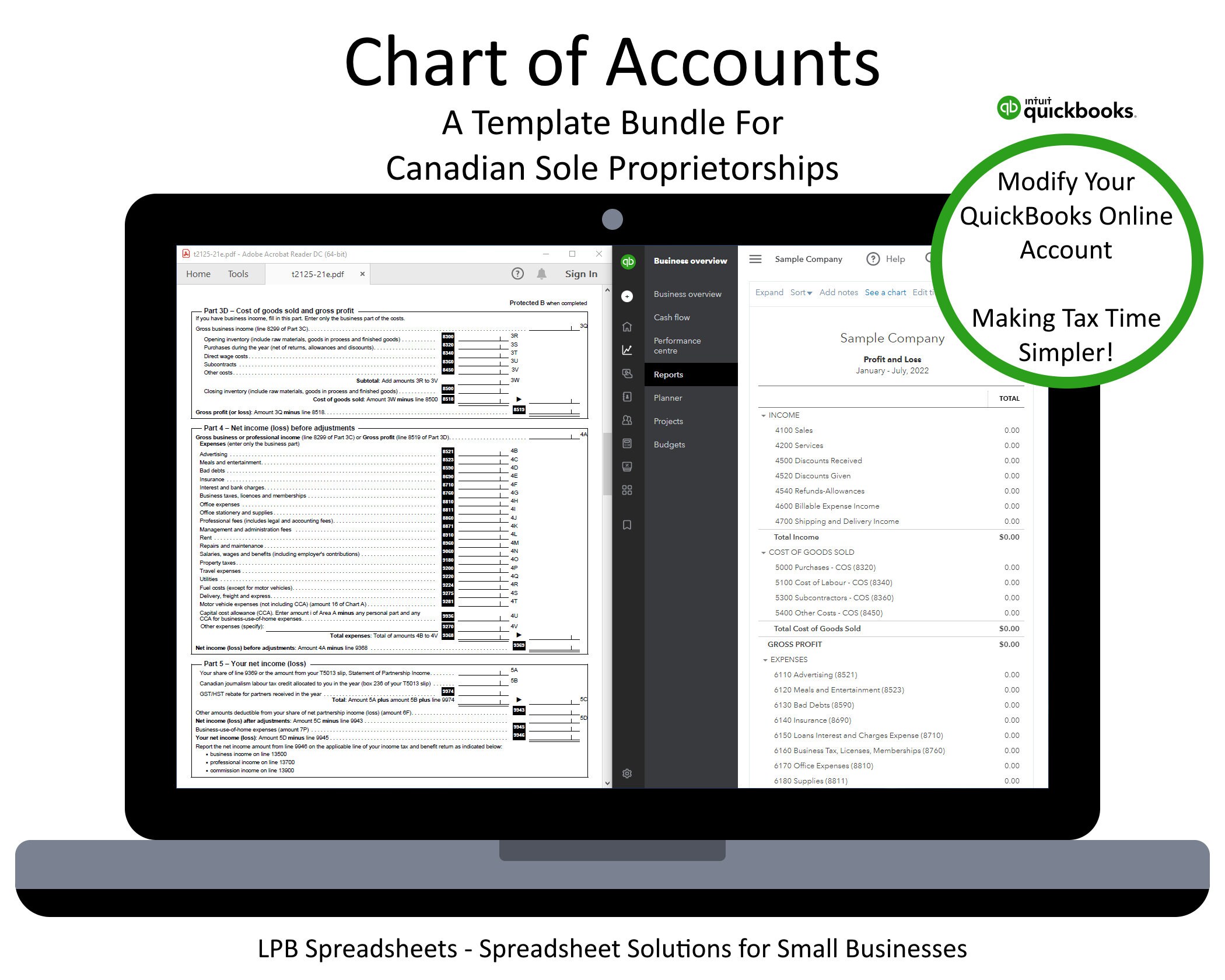 Chart of Accounts Template Bundle for Sole Proprietorships in Canada Chart of Accounts Template Bundle for Sole Proprietorships in Canada
