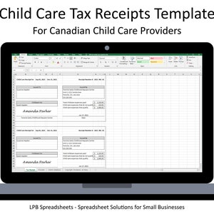 Child Care Tax Receipts Template for Canadian Child Care Providers