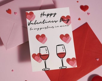 Digital Wine Valentines Day Cards | Love Cards Set