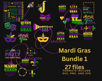 Mardi Gras Svg, png and eps bundle, mardi gras clipart