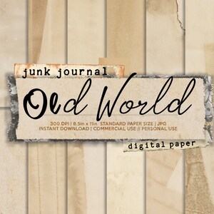 Old World Style Coffee Dyed Digital Download Paper Sheets. Digital Paper Pack. Junk Journal Signiture Paper. Altered Art Paper.