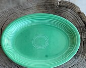 Vintage Homer Laughlin Fiesta Green Oval Platter Original Fiesta-ware 12 1 2