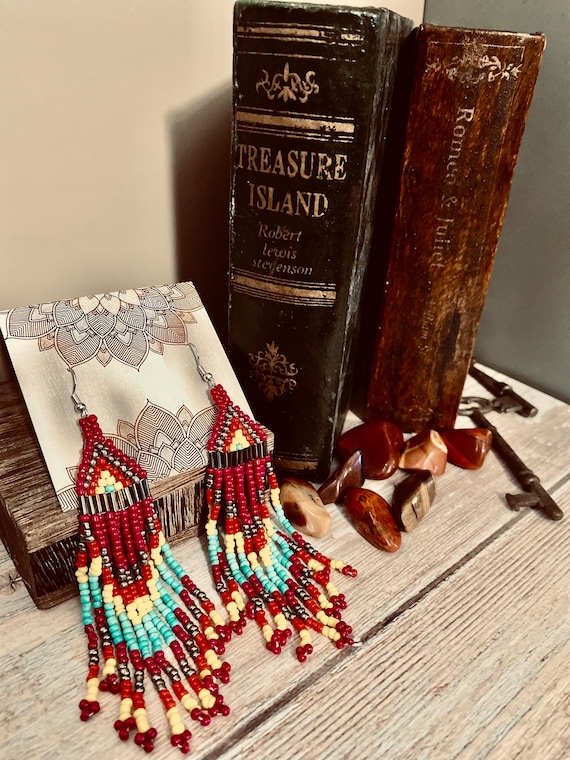 Native American Beaded Earrings - image 1