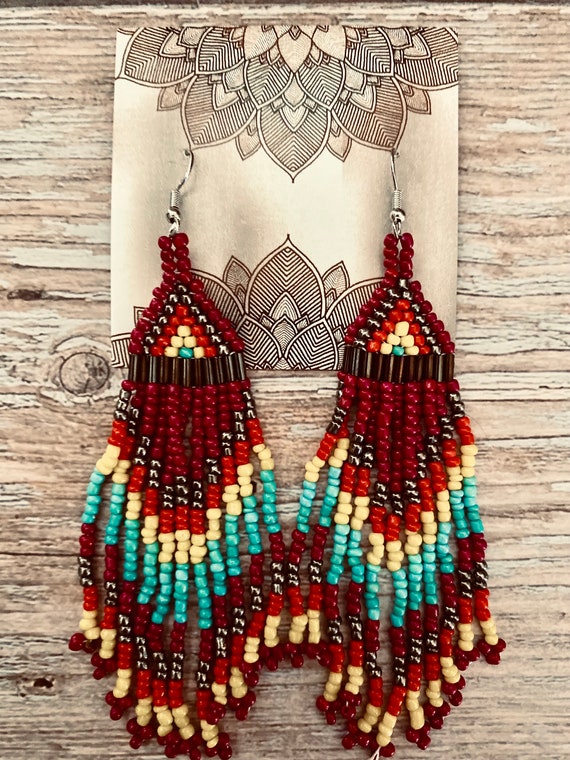 Native American Beaded Earrings - image 2
