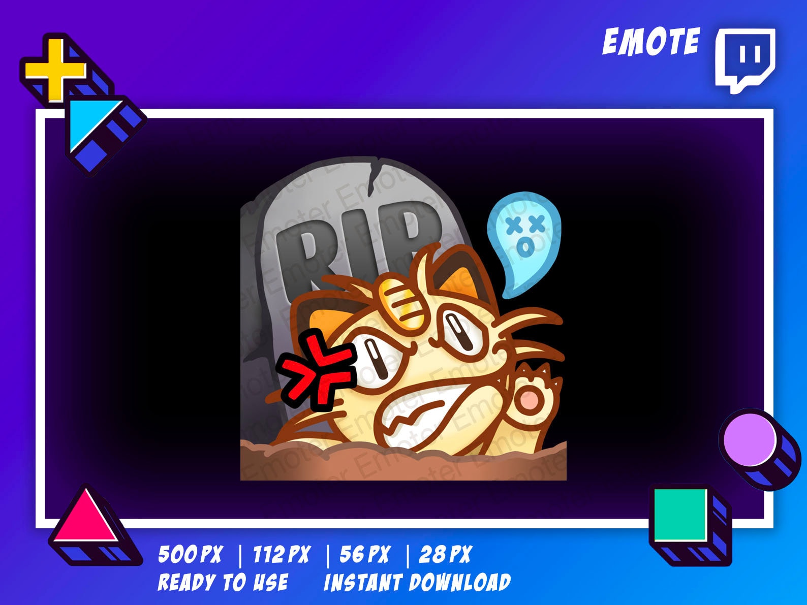 Twitch Pokemon Emote - Meowth Help Dead - Scarlet Violet Pokemon ...