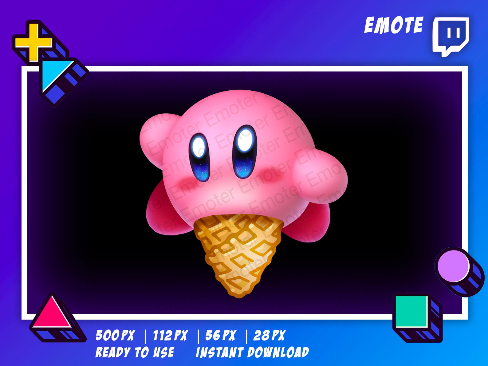 Twitch Emote Kirby Ice Cream Emote Super Mario Kawaii - Etsy