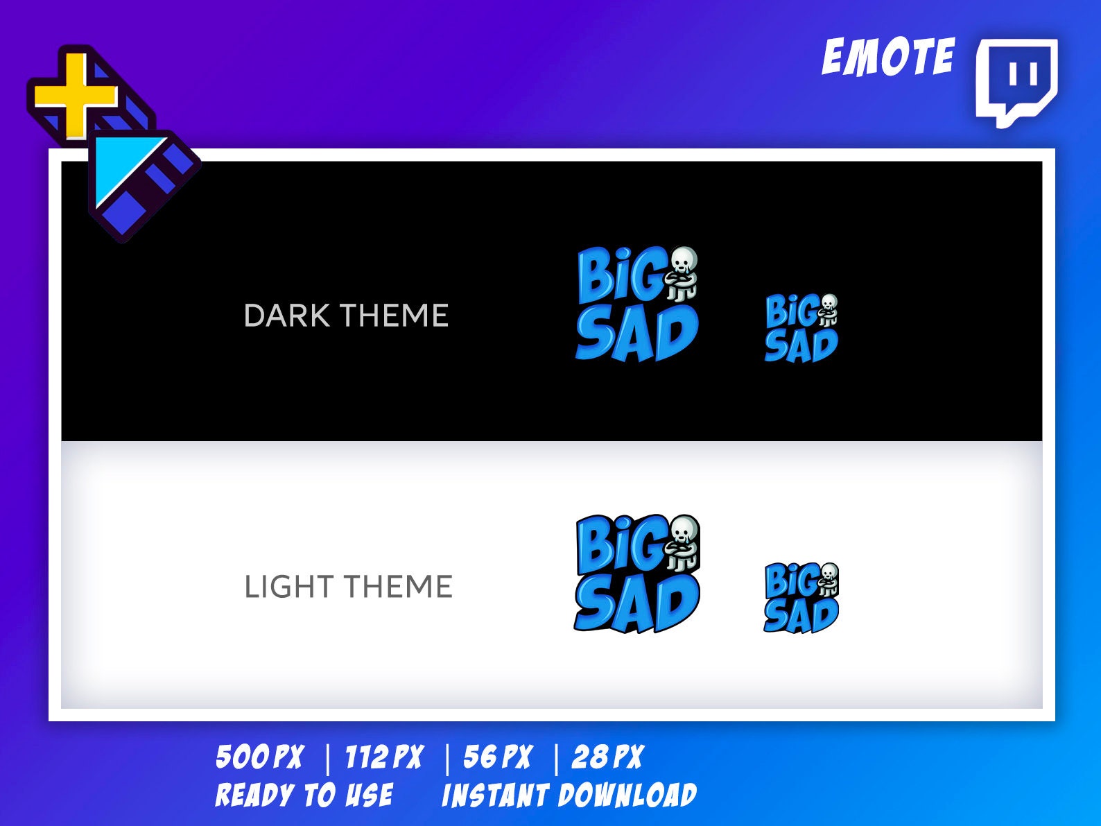Twitch Emote - Big Sad - Digital Art - Etsy