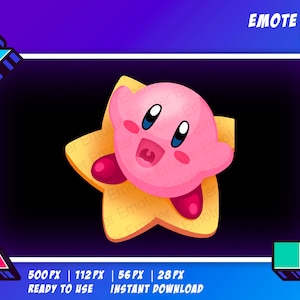 Twitch Emote - Kirby Hype Emote - Super Mario - Kawaii - Kirby and the forgotten land - Digital art