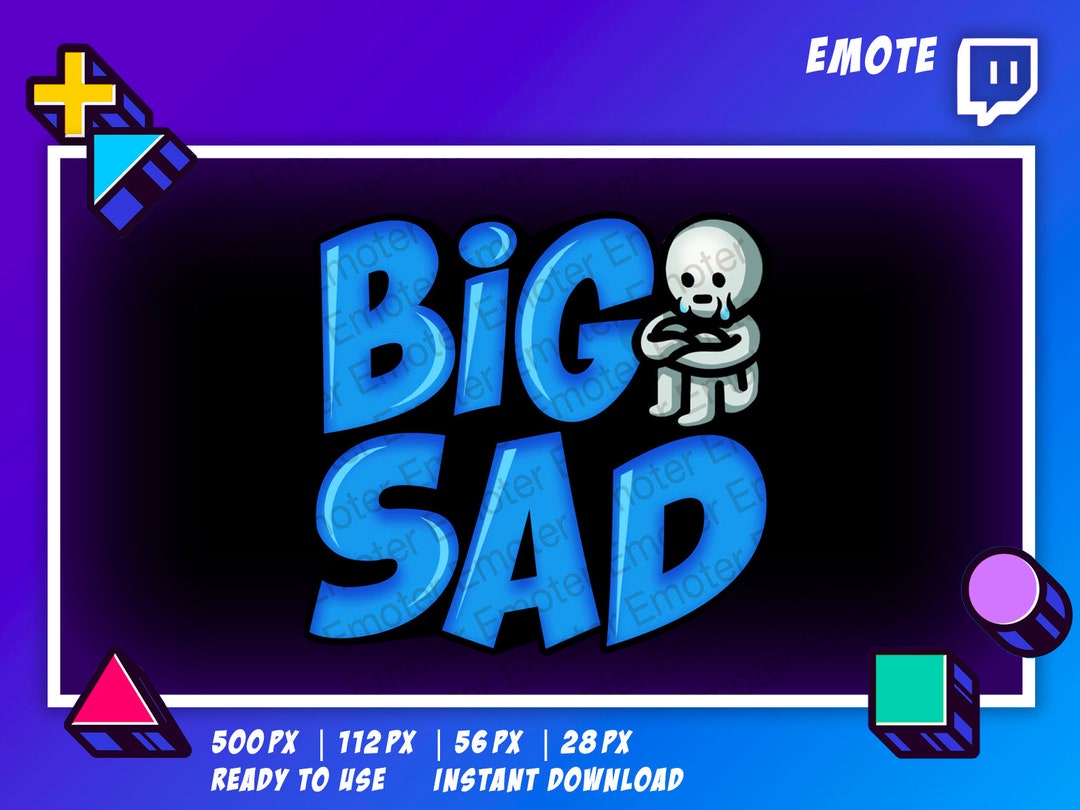 Twitch Emote - Big Sad - Digital Art - Etsy