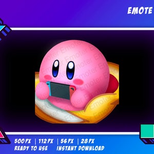 Twitch Emote - Kirby Gamer emote - Super Mario - Kawaii - Kirby and the forgotten land - Digital art