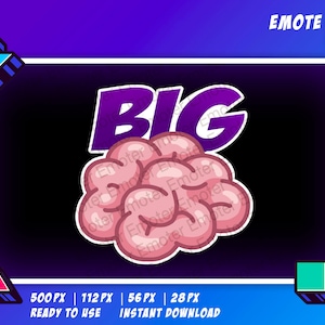 Twitch Emote - Big Brain - Funny - Digital art