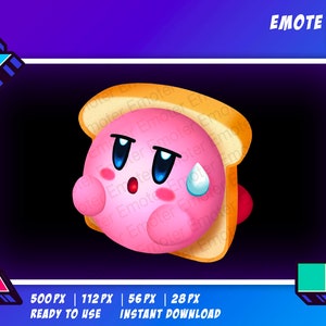 Twitch Emote - Kirby Bread emote - Super Mario - Kawaii - Kirby and the forgotten land - Digital art
