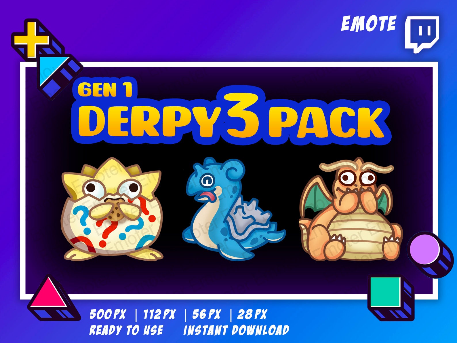 Twitch Pokemon Emote - Derpy Gen 1 Emotes Pack - Gengar - Pikachu ...