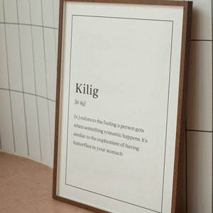 Kilig Definition Poster - Art numérique imprimable pour la décoration intérieure en philippin/tagalog