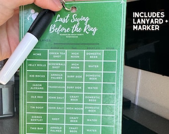 Personalized Pub Golf Scorecards | Bar Crawl Drinking Game with Lanyard & Marker