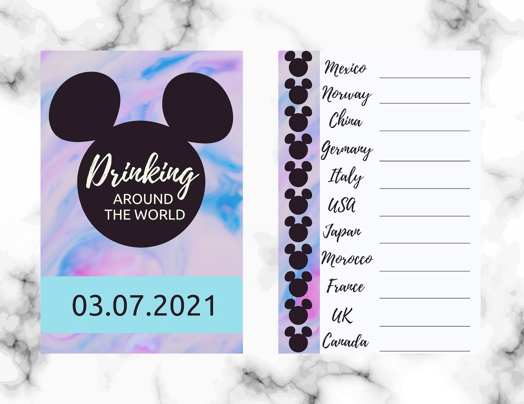 Drink Around the World Passport, Printable Epcot Drink Passport ...
