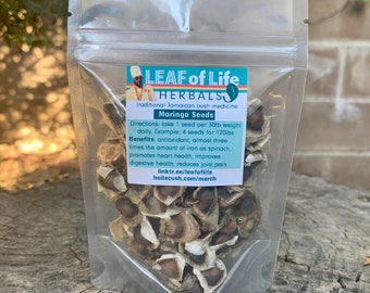 Moringa seeds superfood traditional Jamaican bush medicine from Jamaican reggae artist Leaf of Life, organic, wild crafted