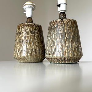 PAIR GUNNAR NYLUND &quot;Rubus&quot; table lamps / lamp foot for Rörstrand sweden, stoneware, ceramic, midcentury, 1960s