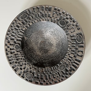 OLAV JOFF BOWL Steel Art Norway, brutalist, vintage, plate 1970s