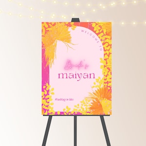 Mehndi or Maiyan Sign - Sikh Indian Wedding Sign - Digital File