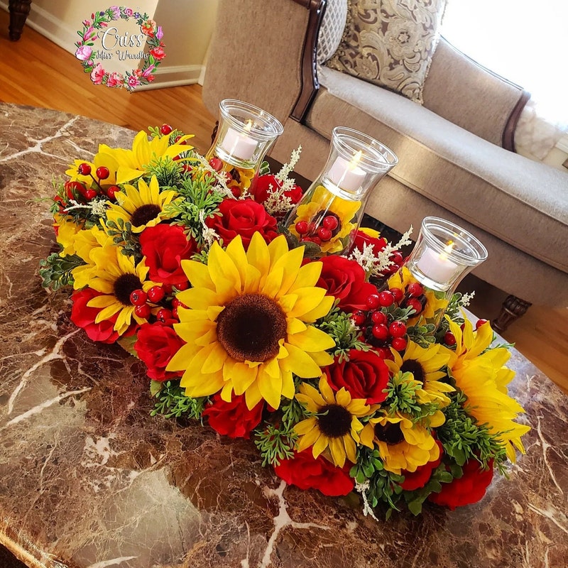 Sunflower Centerpiece Etsy