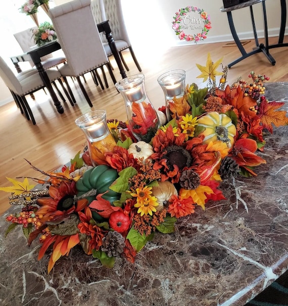 Fall Centerpiece, fall table decor, fall tablescape, pumpkin centerpiece, fall arrangement, thanksgiving centerpiece, autumn centerpiece