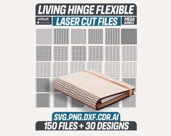 Living Hinge SVG Bundle, Flexible Laser Cut File Glowforge LightBurn, Bending Wood Pattern CNC Instant Download