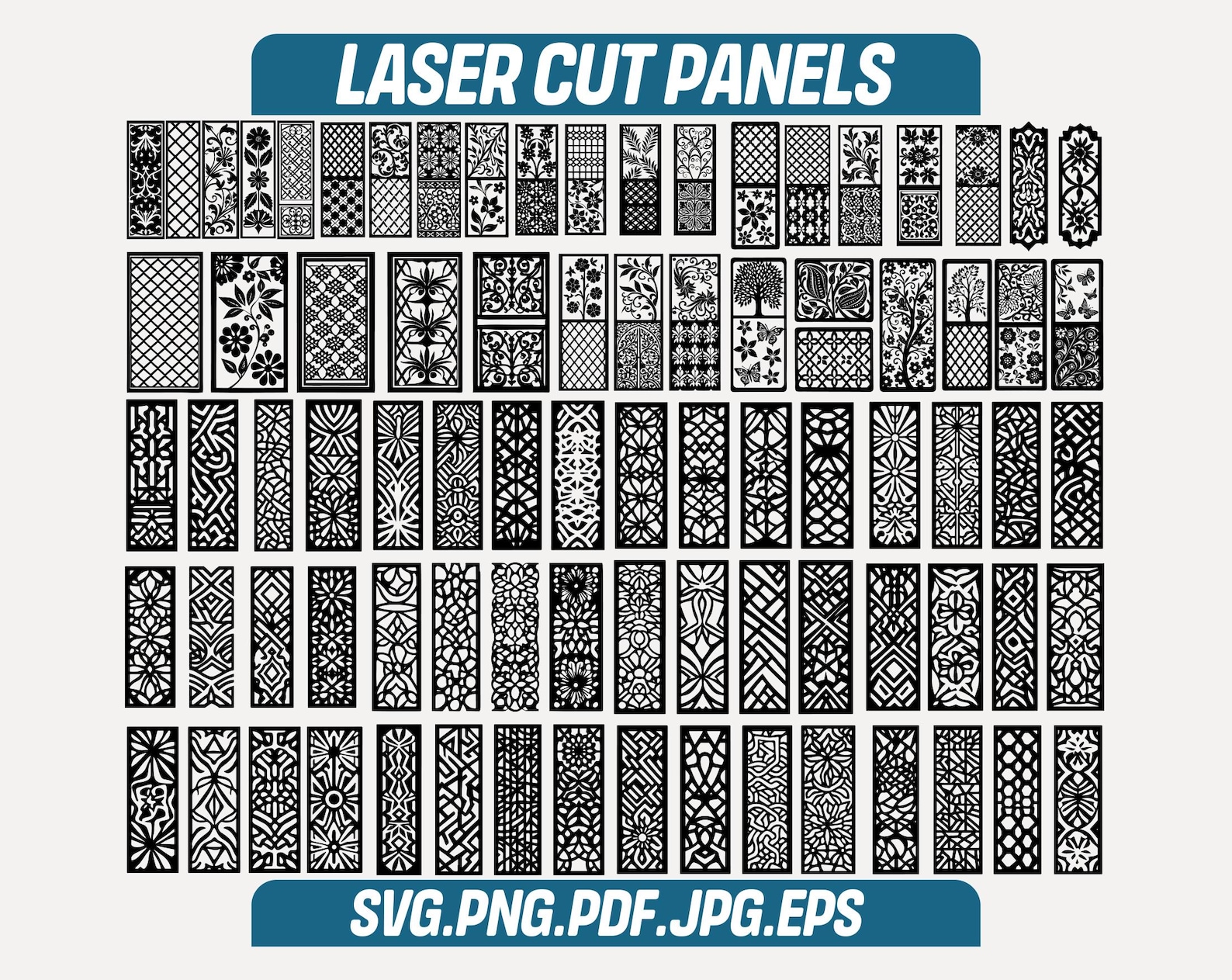 Laser Cut Panels SVG Bundle, Decorative Panel Collection, Geometric ...