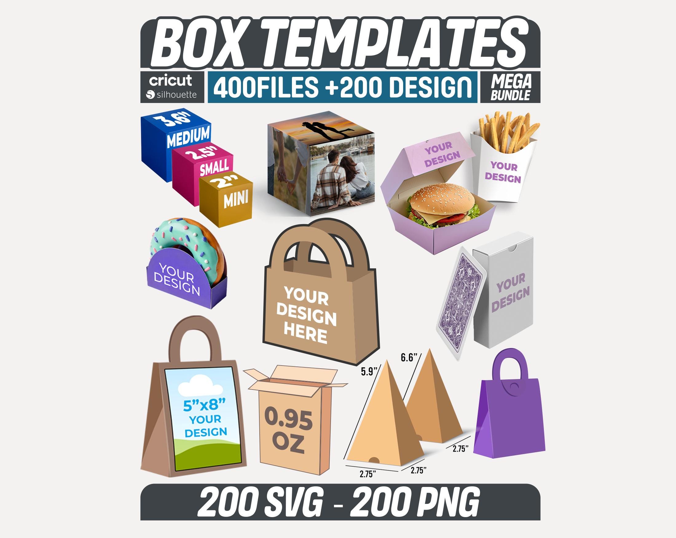 Box Template SVG Bundle 400 Files 200 Designs, Gift Box SVG Cricut ...