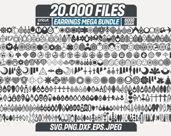 20,000 Earring SVG Mega Bundle – 6000+ Earring Templates, Faux Leather & Wood Laser Cut Files for Cricut Silhouette, Instant Download