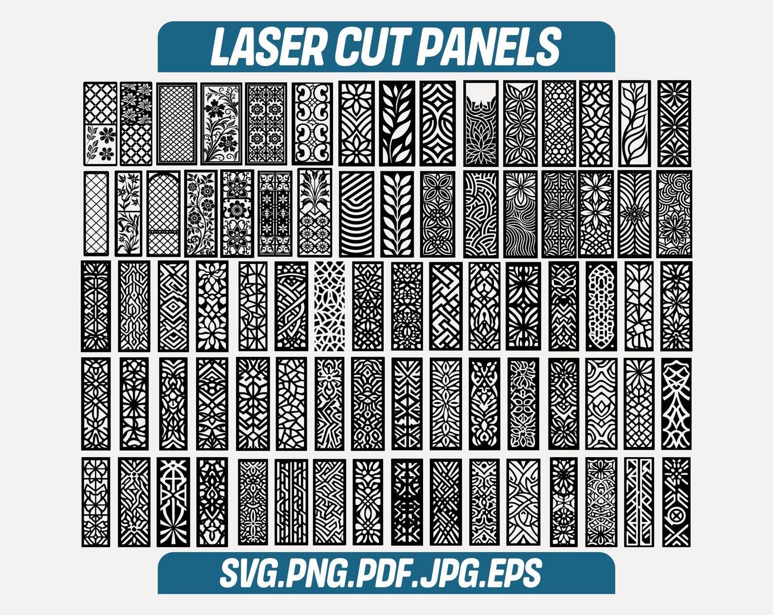 Laser Cut Panels SVG Bundle, Decorative Panel Collection, Geometric ...